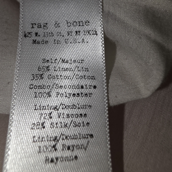 RAG & BONE Bailey Tangerine Twill Linen Blend blazer Size 8 - Picture 11 of 15